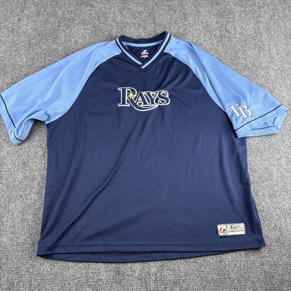 Majestic MLB Tampa Bay Rays Men's On-Field Batting Practice Pullover Jersey 2XL